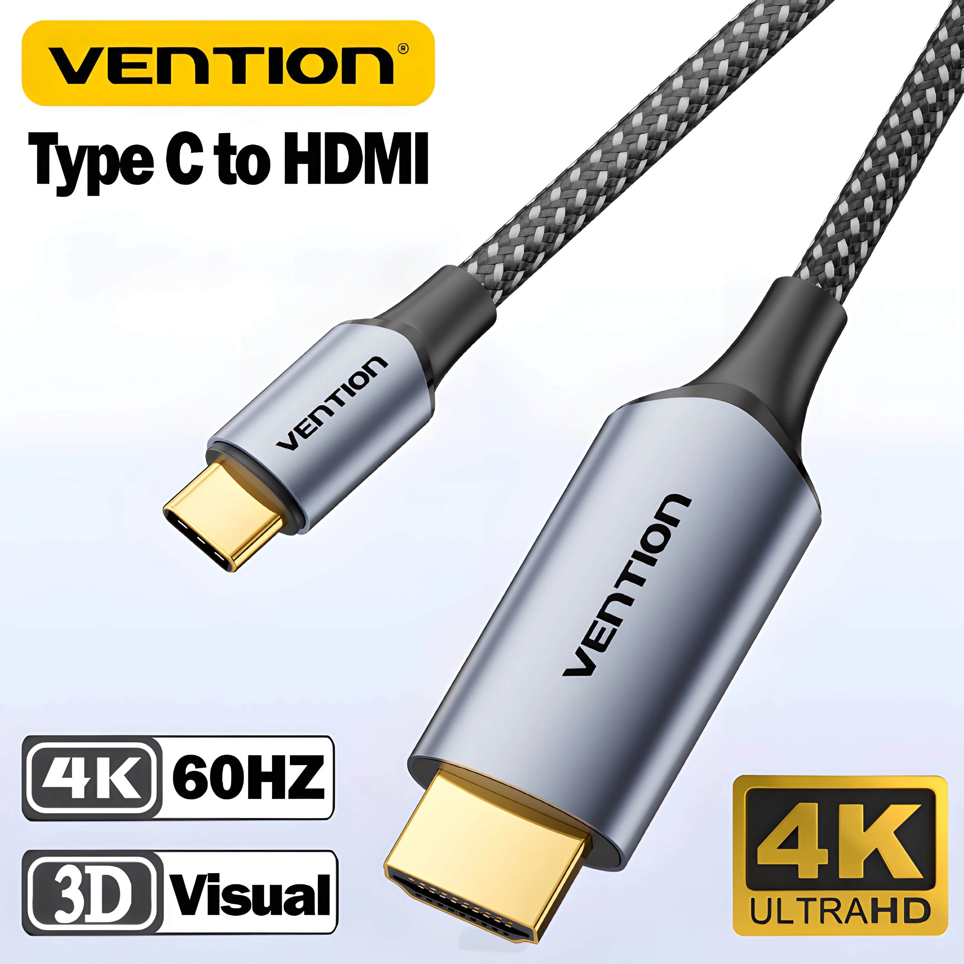 

Vention New 4K@60Hz USB Type C to HDMI Compatible Cable USB C HDMI Ultra High Speed Adapter for MacBook iPad Dell Samsung iPhone