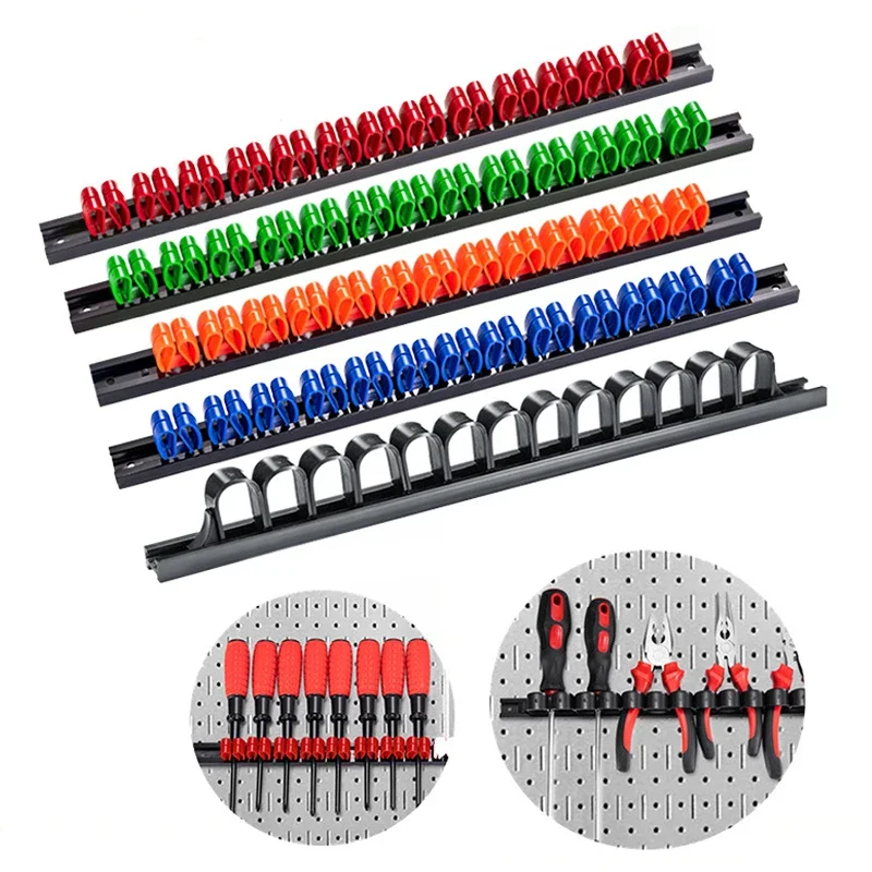 Organizador de destornilladores, soporte de herramientas de pared, montaje en pared para alicates de llave de banco, herramienta de organización de