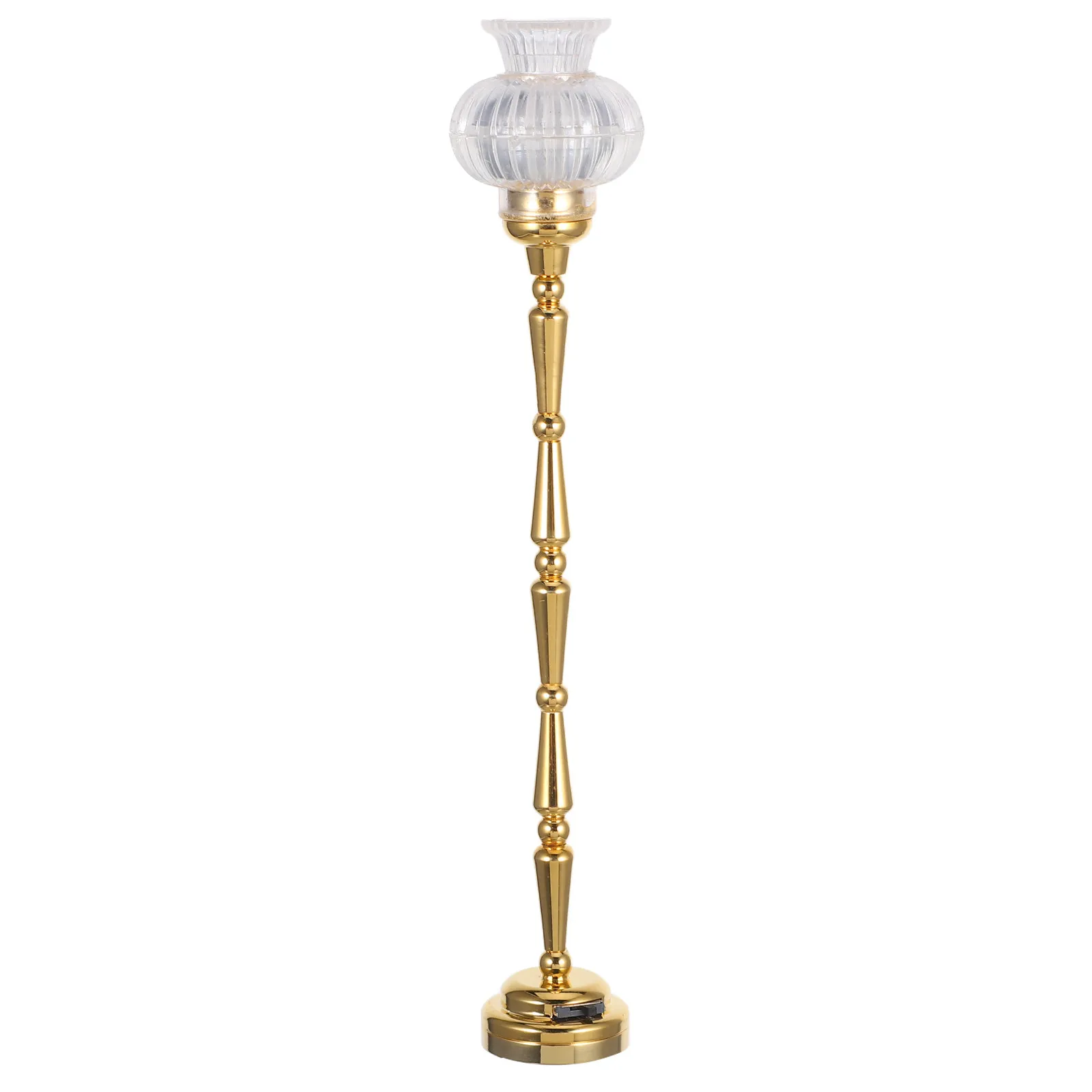 Miniature Dollhouse Floor Lamp LED Illuminated Elegant Decor for 1:12 Scale Indoor Outdoor Mini House Settings Realistic Mini