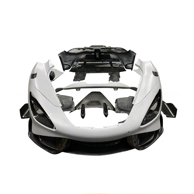 ชุดแต่งตัวถังคาร์บอนไฟเบอร์แท้คุณภาพสูงสำหรับ McLaren 720S รุ่นดัดแปลง 765LT ประกอบด้วยกันชน สเกิร์ตข้าง และบังโคลน