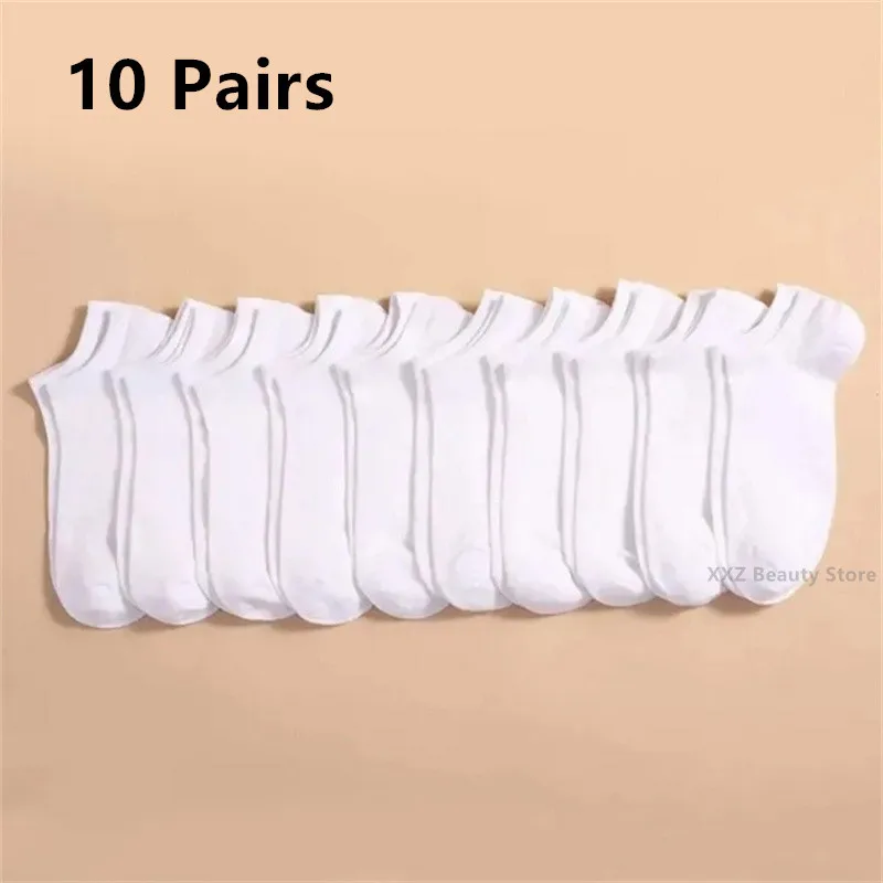 5/10 Pairs Solid Color Casual Breathable Socks Boat Socks For Women Men Invisible Low Cut Silicone Non-slip No-show Ankle Socks