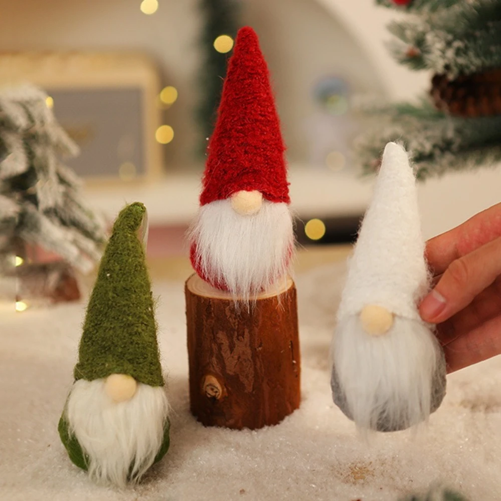 

2pcs New Christmas Knitted Small Pendants Christmas Tree Faceless Old Man Figurine Pendants Small Pendants Christmas Decorations