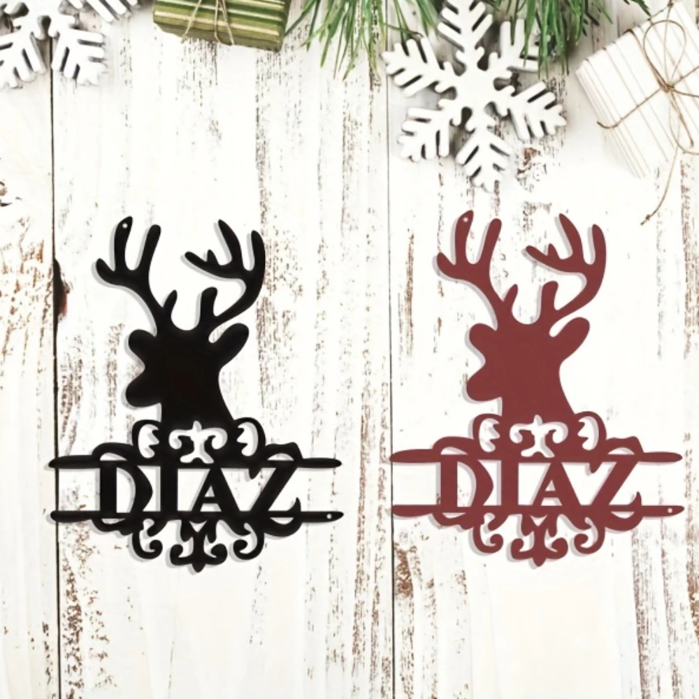 

Christmas Series Metal Crafts Deer Head Decor,Home Metal Art Wall Decoration ,Christmas Scene Party Decor Room Wall Decor Gift