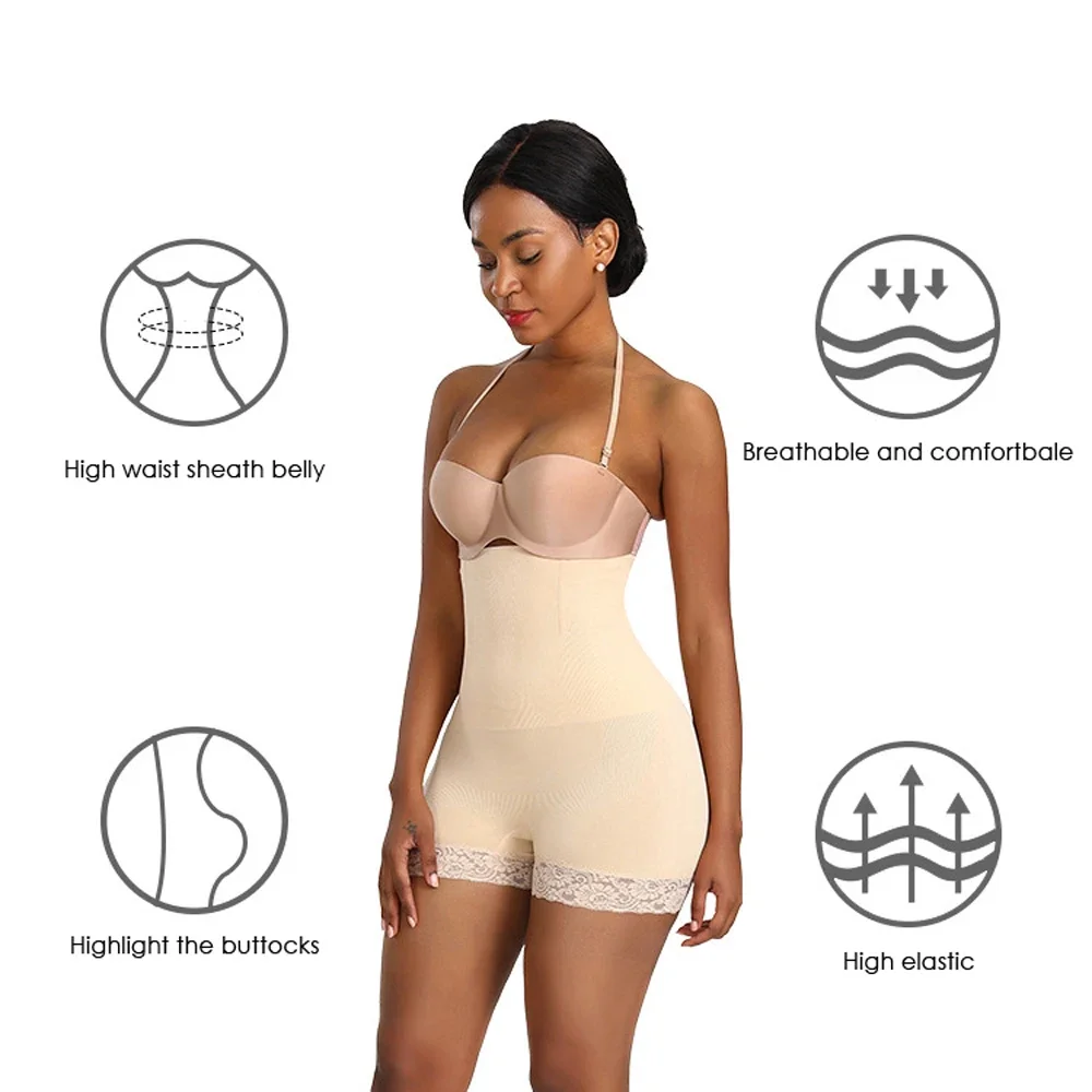 Slimming sheath Flat Belly Underwear Body Shaper High Waist Tummy Control Push up Hip Buttock Lifter Lace Body Shapewear Women