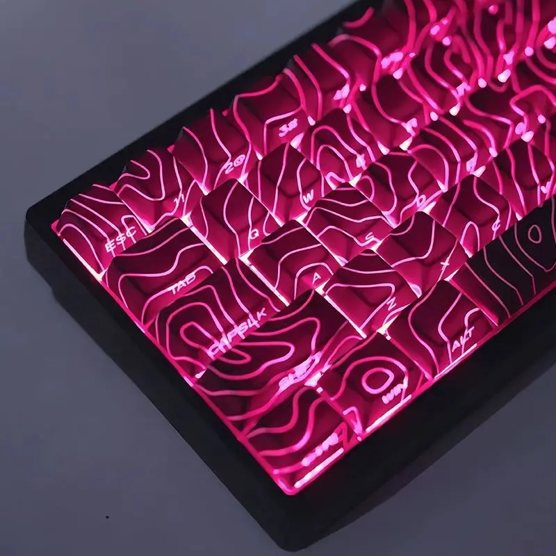 Contour 3.0 Pattern Line Transparent Keycap Personalized Side Engraving PBT Original Factory Highly wooting Customized