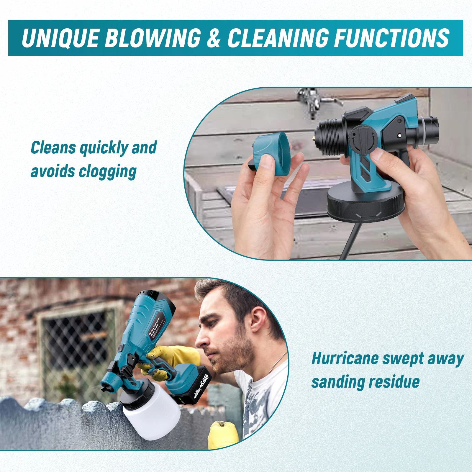 1000ML Cordless Spray Gun For Makita BL1830 Battery18V Rechargeable Battery Paint Gun Spray Wireless