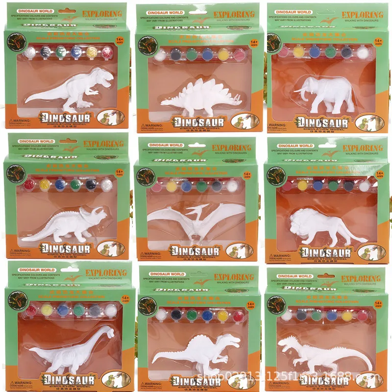 Children's Drawing Toys Simulation Jurassic Dinosaur Animal World Doodle Toys DIY Handmade Aquarelle Doodle Model Children Gifts