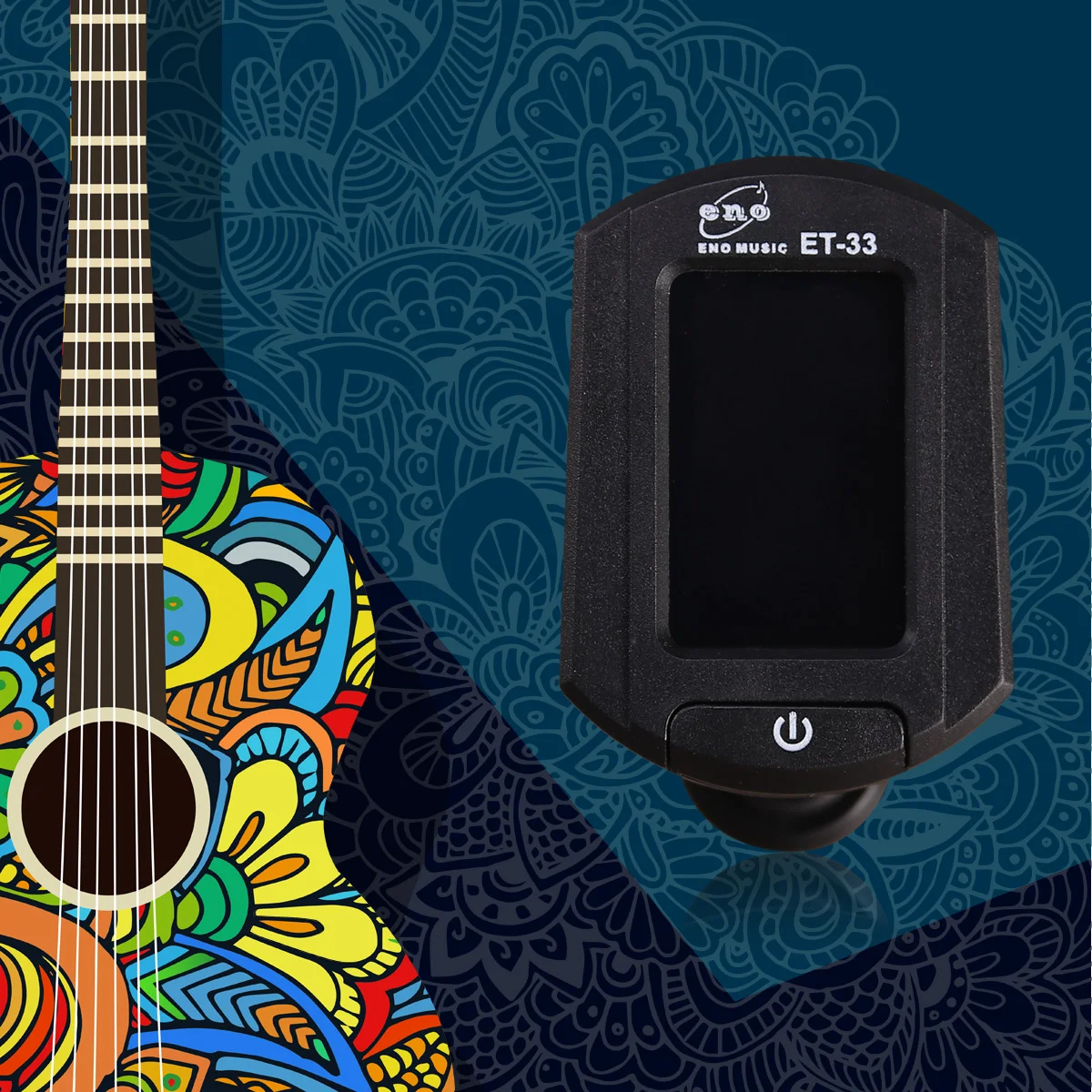 

ENO ET-33 Mini Clip-on Digital LCD Chromatic Guitar Bass Violin Ukulele Chromatic Tuner (Black) Clip on guitar tuner