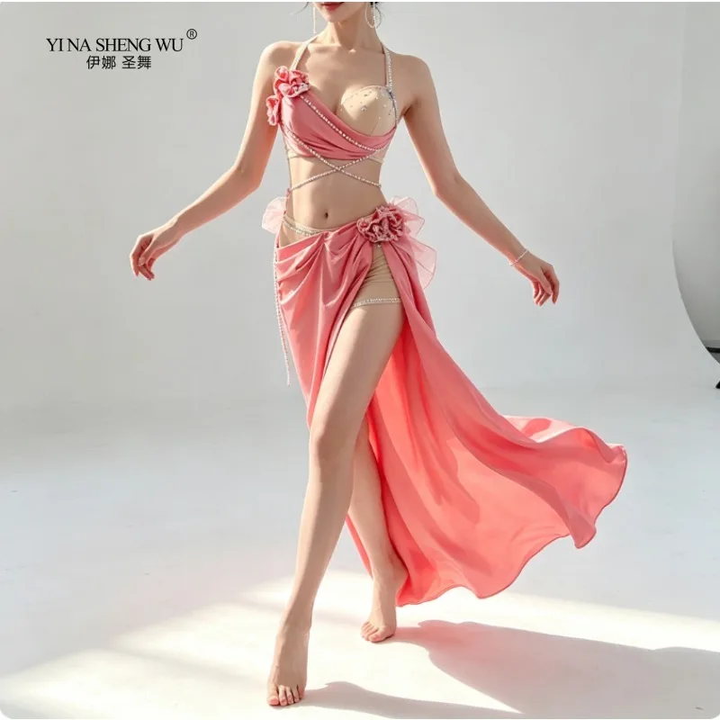 Belly Dance Table Performance Costume for Women 2026 New Diamond Studded Bra Long Skirt Set for Oriental Dancers