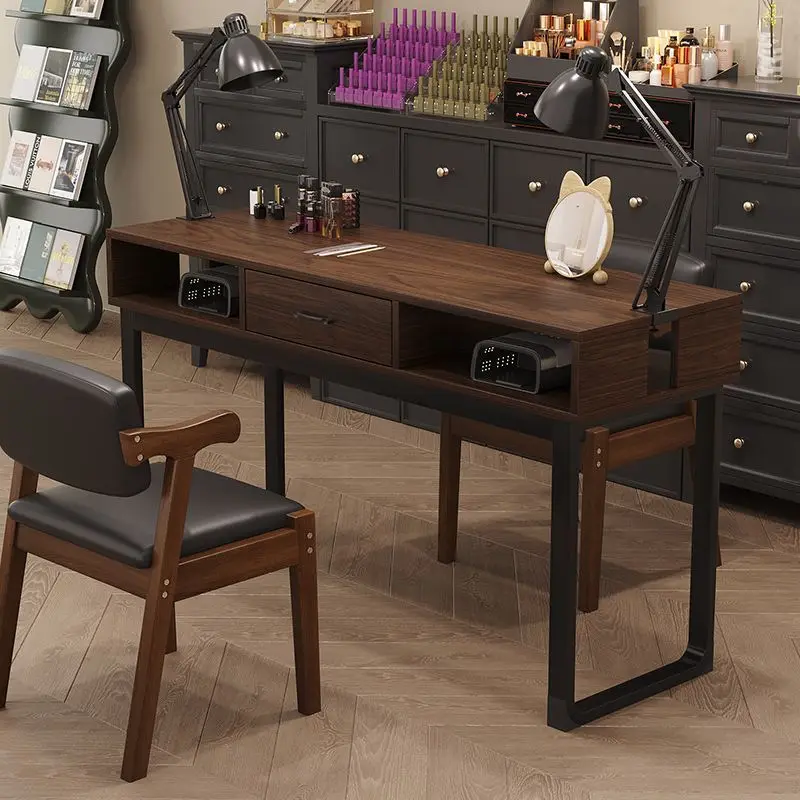 

Nordic Manicure Table Chair Set Salon Furniture Professional Manicure Table Modern Single Double Light Luxury Nail Table