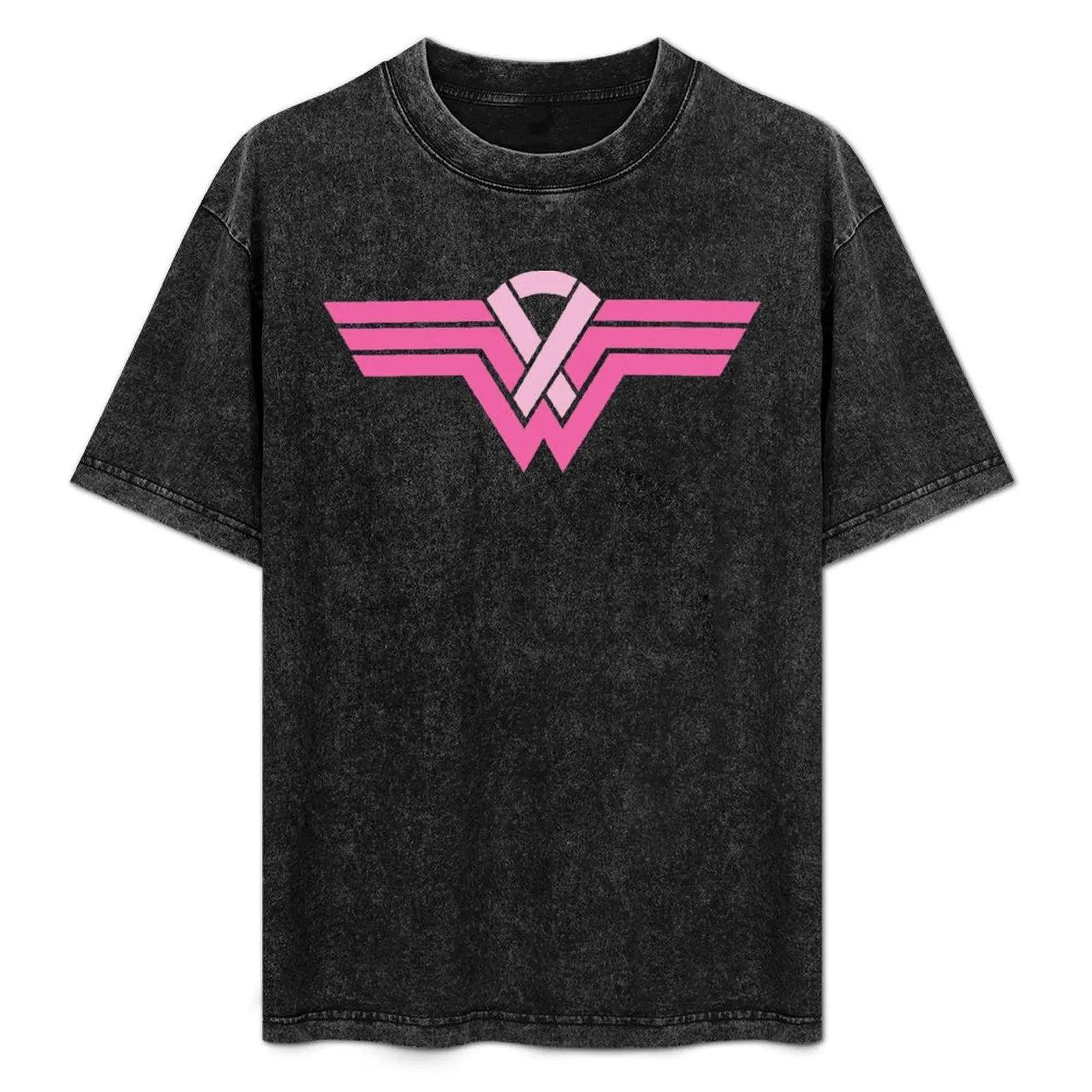 

Superhero Ribbon - Breast Cancer Awareness T-Shirt Simple Casual Short Sleeve Tee