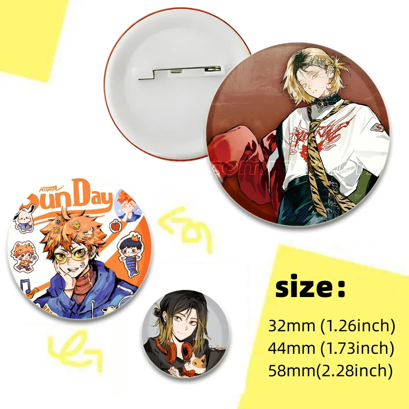 Haikyuu!!! Broszki anime Shoyo Hinata Tobio Kageyama Daichi Sawamura Sugawara Koushi Cartoon Badge Handmade Tinplate Pins