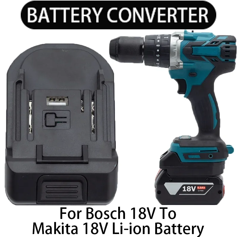 Battery Converter for Makita 18V BL1860B  Li-Ion Tools to Bosch 18V BAT609  Li-Ion Battery Adapter Power Tool Accessories