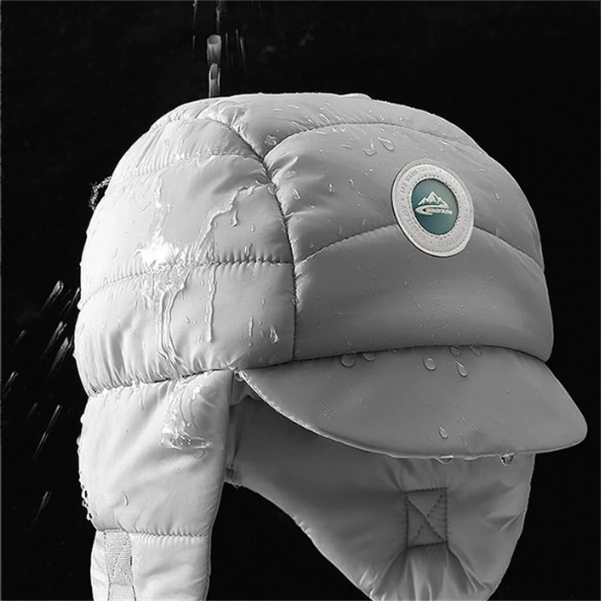 Windproof Duck Down Peaked Caps Hat Ski Down Earflap Hats Warm Ultralight for Cycling Camping Ski Cycling Men Women Cold Weather