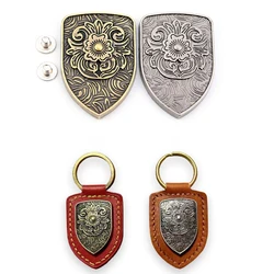 Vintage Tang Grass Metal Shield Shape Conchos Screwback Western Cowboy Belt Purse Cothes Keychain Leathercraft Accessories