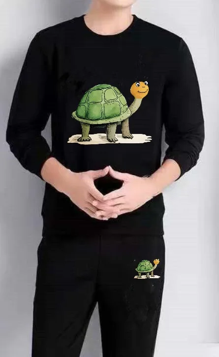 

Мужской комплект, мужская спортивная одежда, спортивная одежда с длинными рукавами, осенний комплект мужской одежды с принтом черепахи, комплект мужской одежды для стариков
