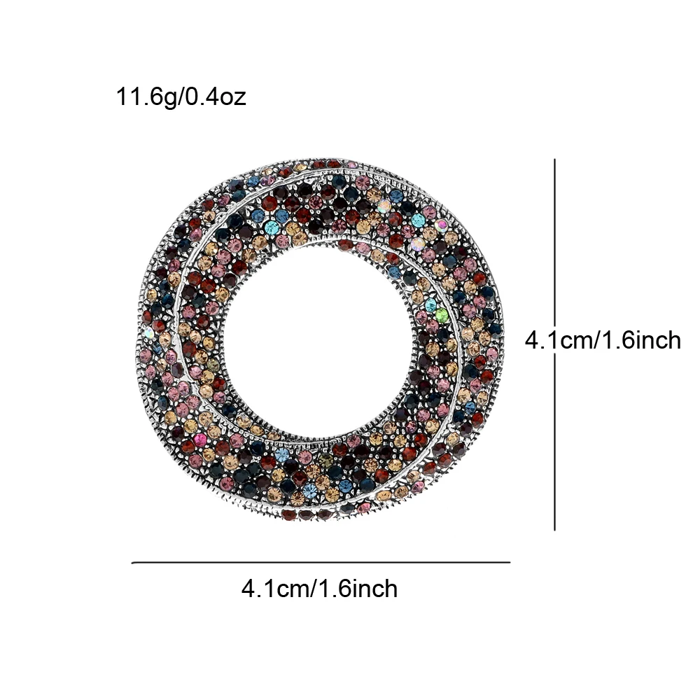 CINDY XIANG Beautiful Circle Design Brooches For Women Vintage Coat Pin Wedding Fashion Jewelry New 2023