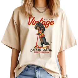 Dachshund t-shirts women funny harajuku top female 2000s clothing