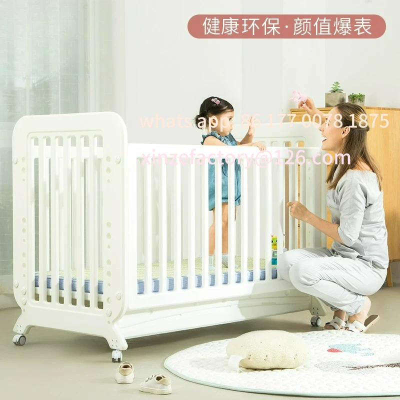 

Многофункциональная детская кроватка-трансформер в европейском стиле для новорожденных, с возможностью приставления к двуспальной кровати