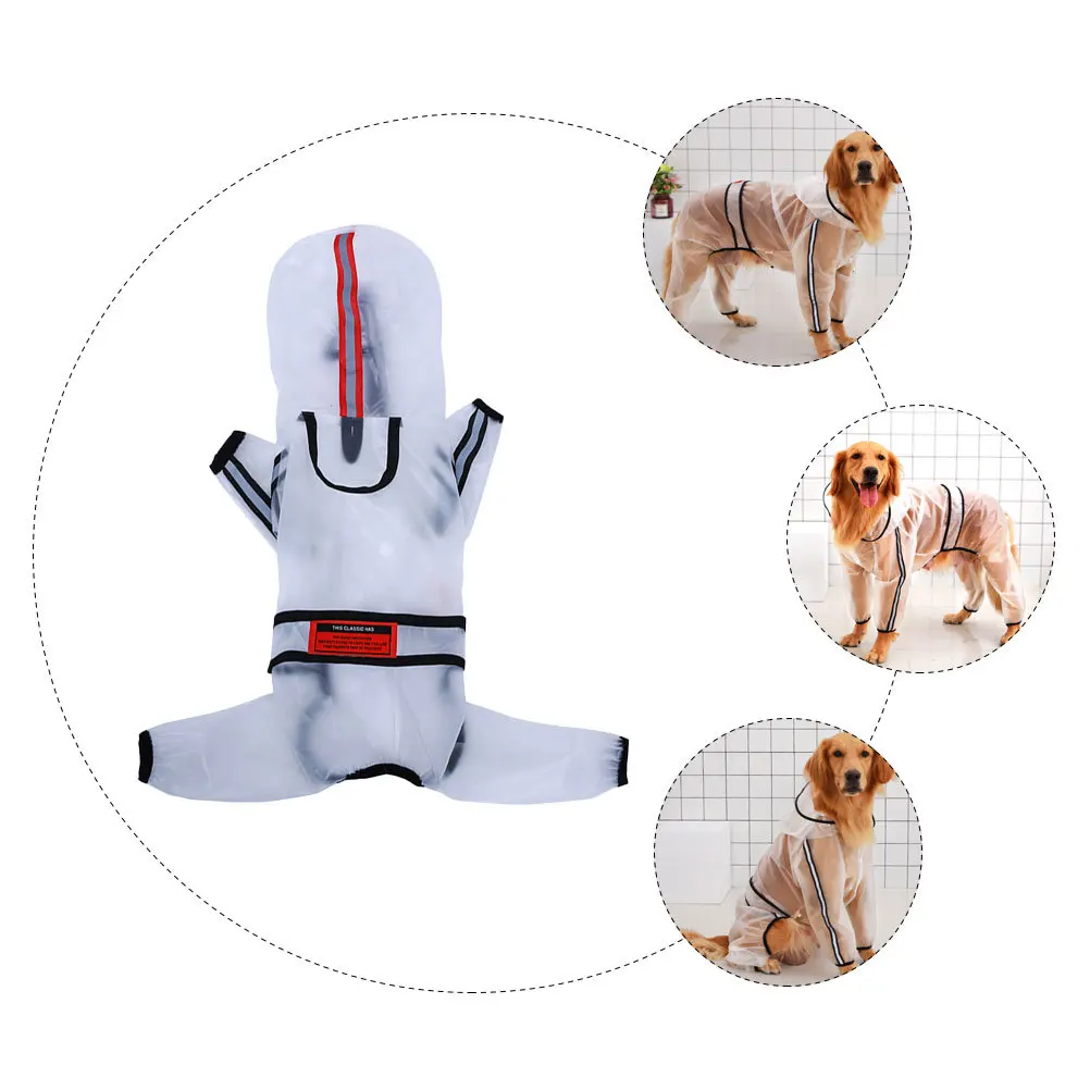 

Dog Raincoat Hooded Waterproof Breathable Comfortable Easy Put on Dog Poncho Rain Clothes Pet Supplies Gift Medium