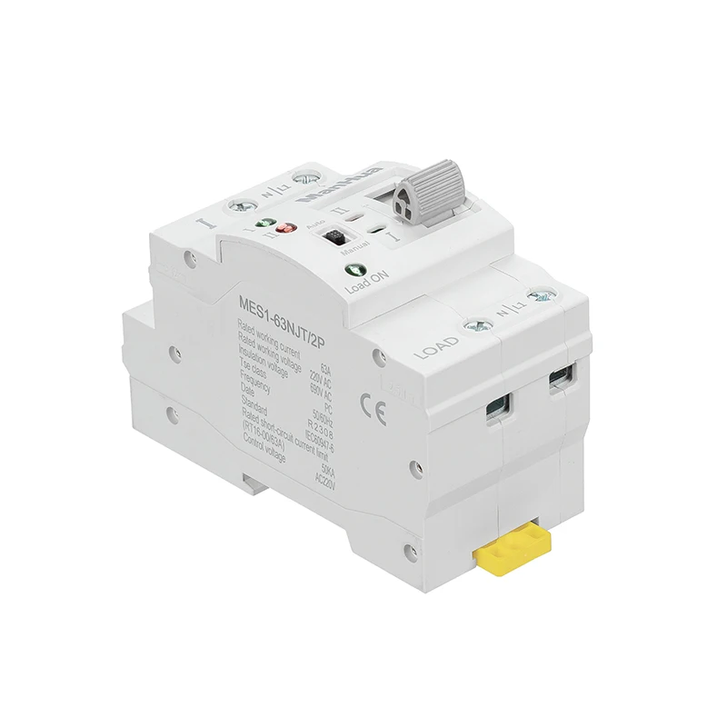 ManHua MES1-63NS/2P AC 220V 63A 2 Poles Dual Power Automatic Transfer Switch Electric Switch PC Type Switch Household Din Rail