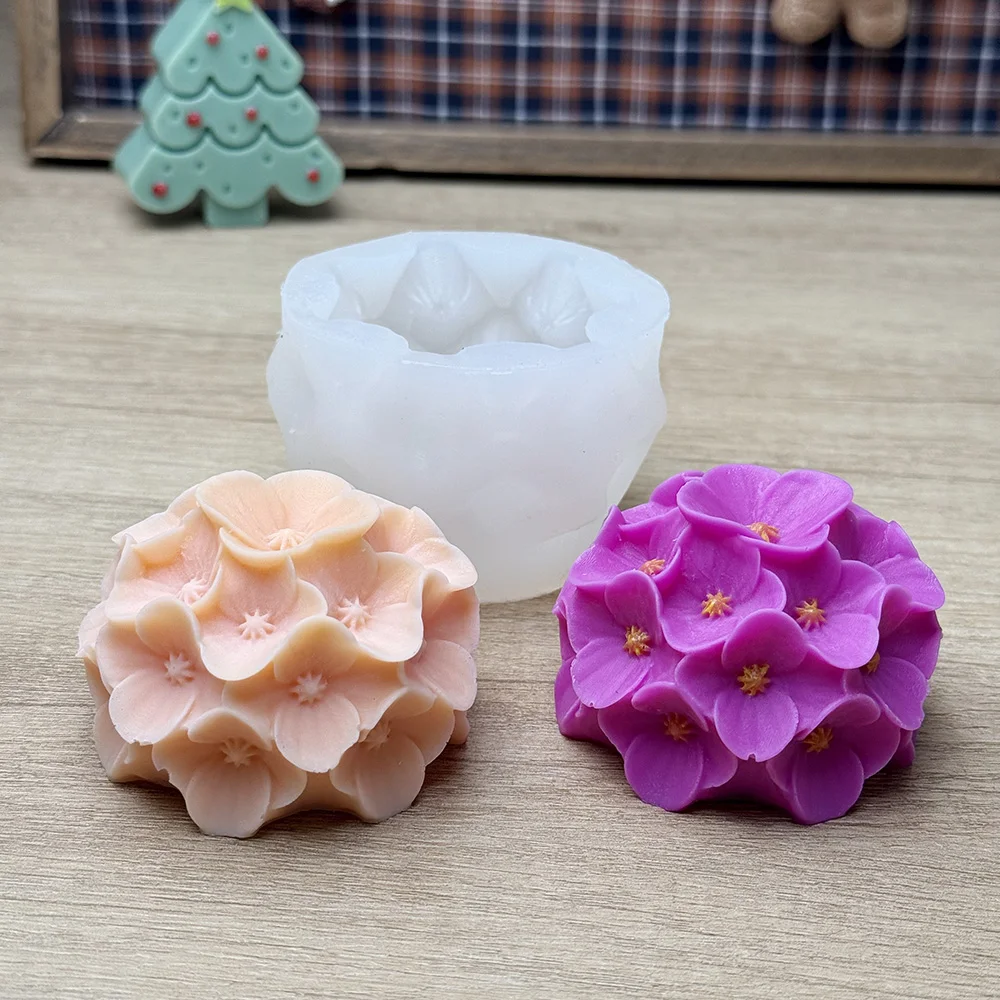 

Силиконовая форма для цветов гортензии, для изготовления ароматических свечей, гипсовых изделий, изделий из смолы и глины, аксессуары для домашнего декора и рукоделия