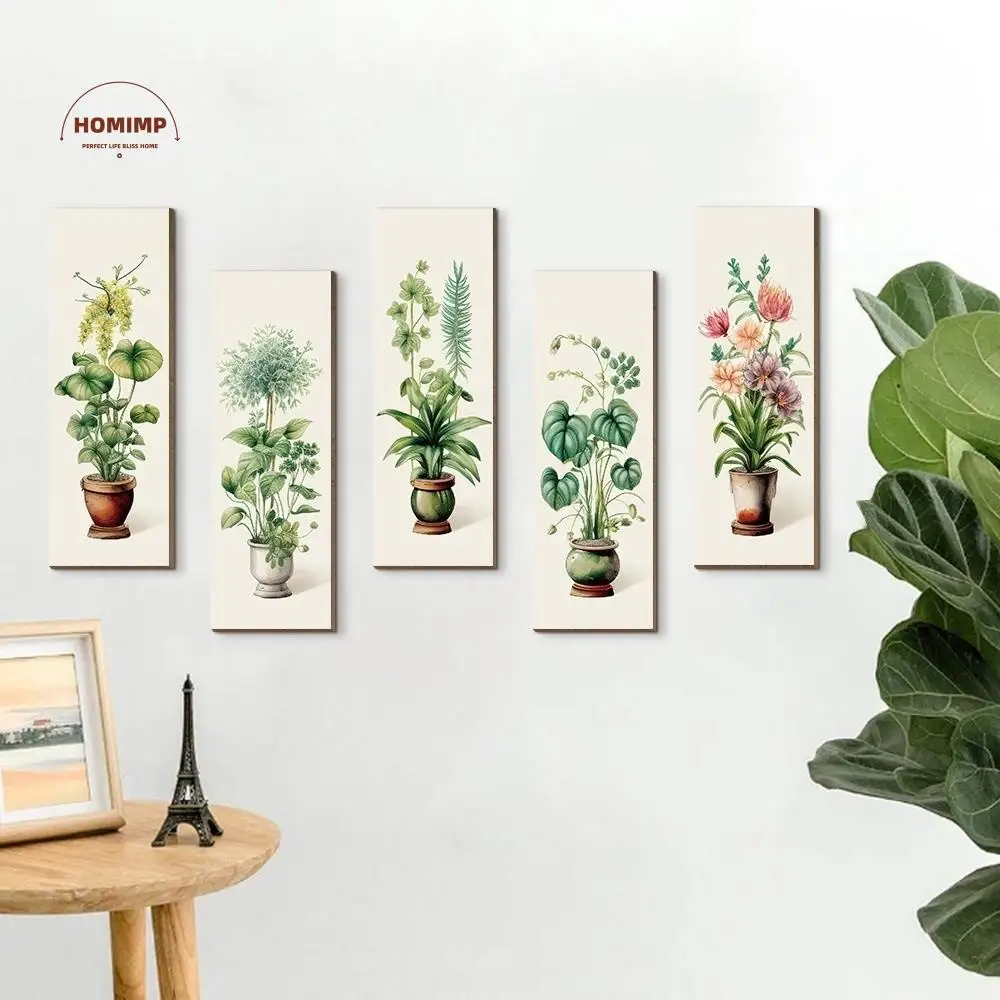 

Natural Scenery Wooden Plants Hanging Sign Wall-mounting Fresh Decoration Floral Wall Plate Handmade Wall Decorative Panel