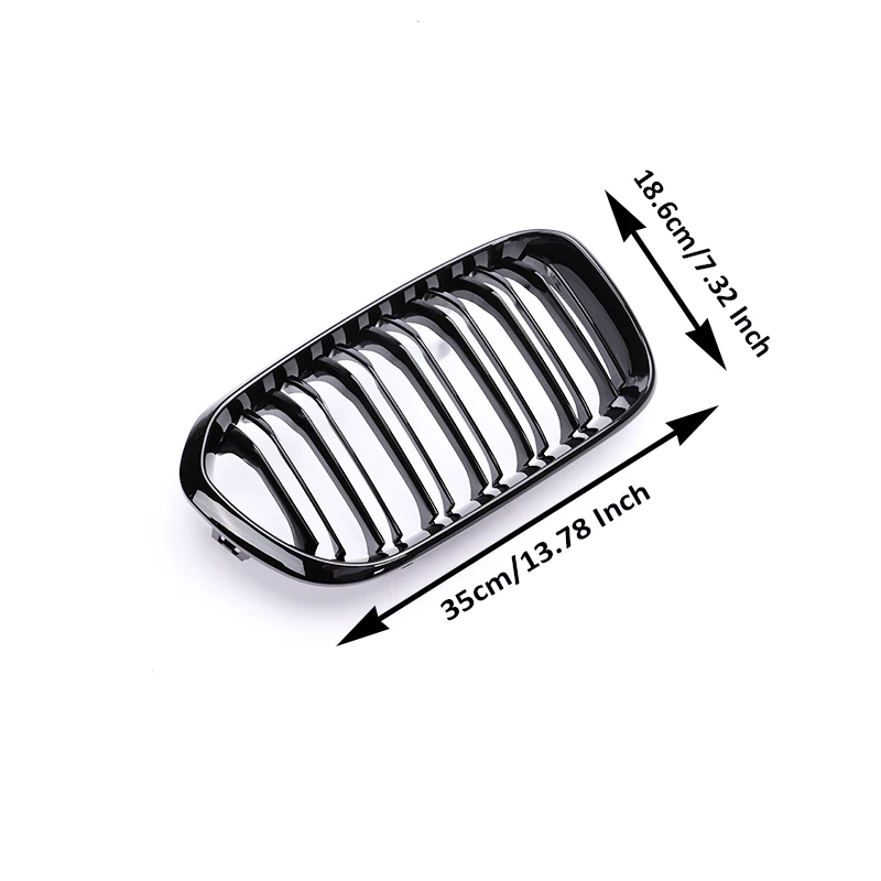 Parrilla delantera de doble listón negro brillante para BMW Serie 1 F20 F21 Facelift 2015-2019 118d 120i 130 M135