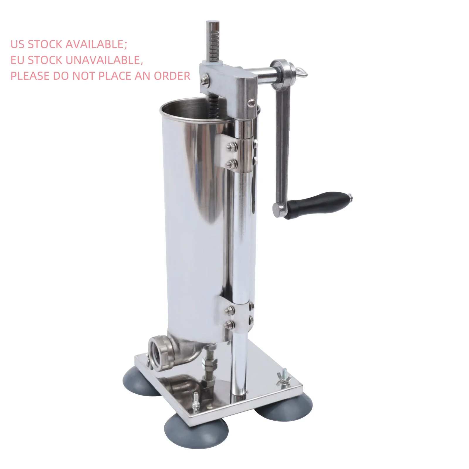 

3L Vertical Manual Sausage Stuffer Machine, Stainless Steel Maker Filling Meat Tools with 4 Stuffing Tube