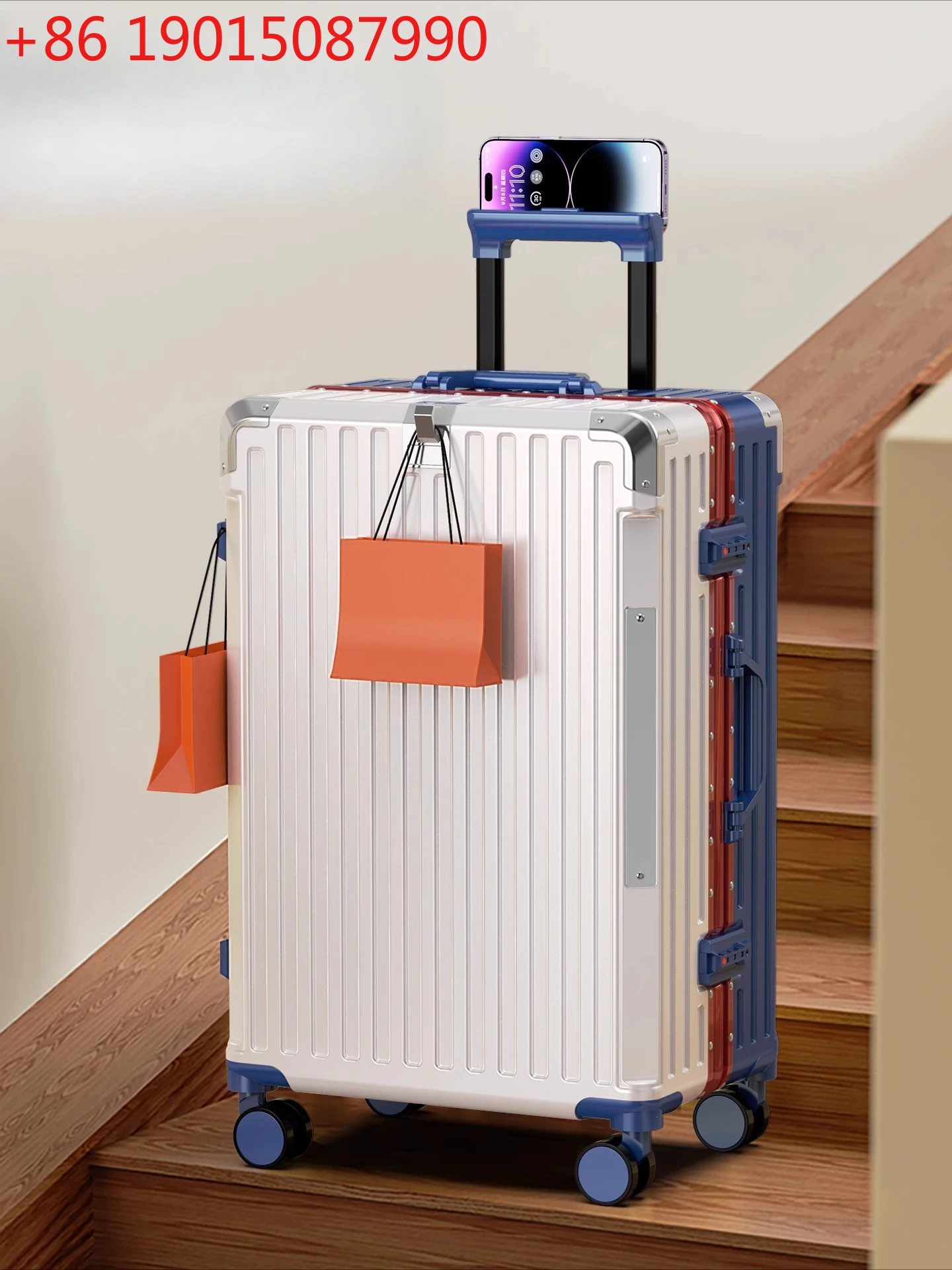 

Kelushi suitcase 2025 new female and male tie rod strong and durable travel password case aluminum frame