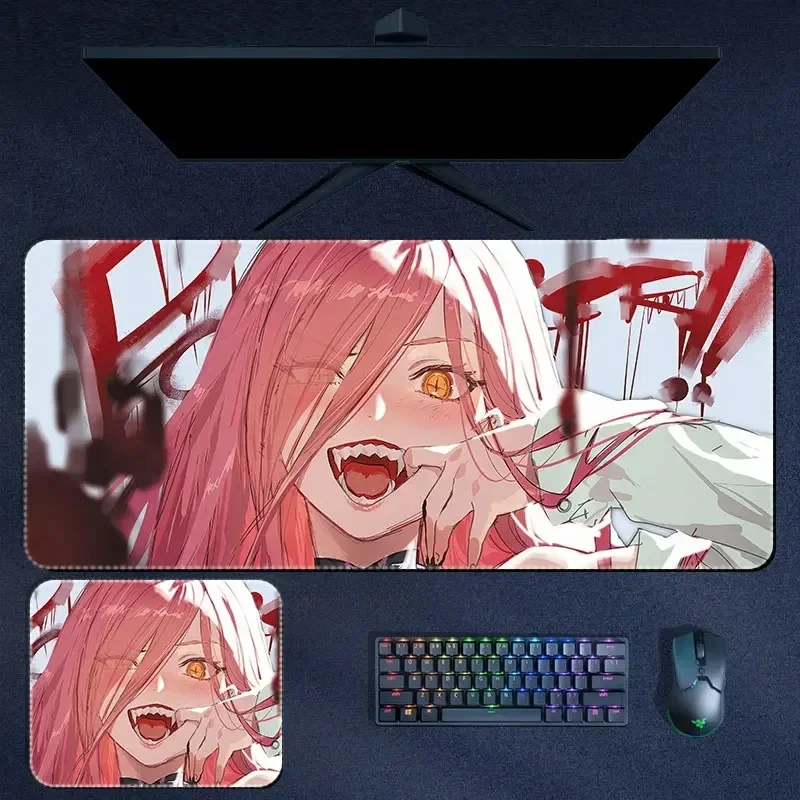 Anime Chainsaw Demon Large Size Non-slip Rubber Mouse pad XXL Computer Gaming accessories Keyboard Desktop Decor Mat for Offices