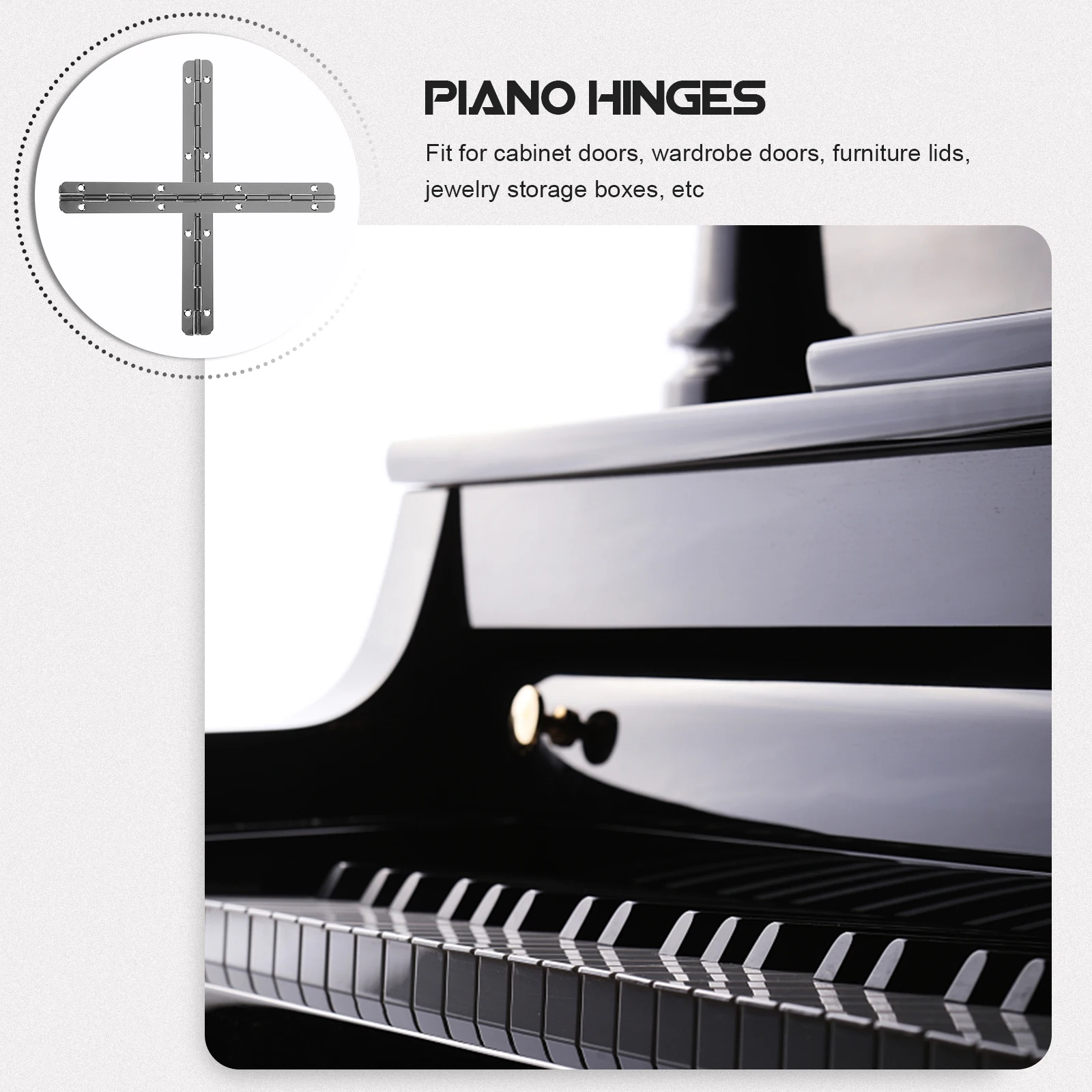 

10Pcs Piano Hinges Heavy Duty Long Continuous Iron Hinge for Cabinets Wardrobes Jewelry Boxes Furniture Lid Silent Smooth