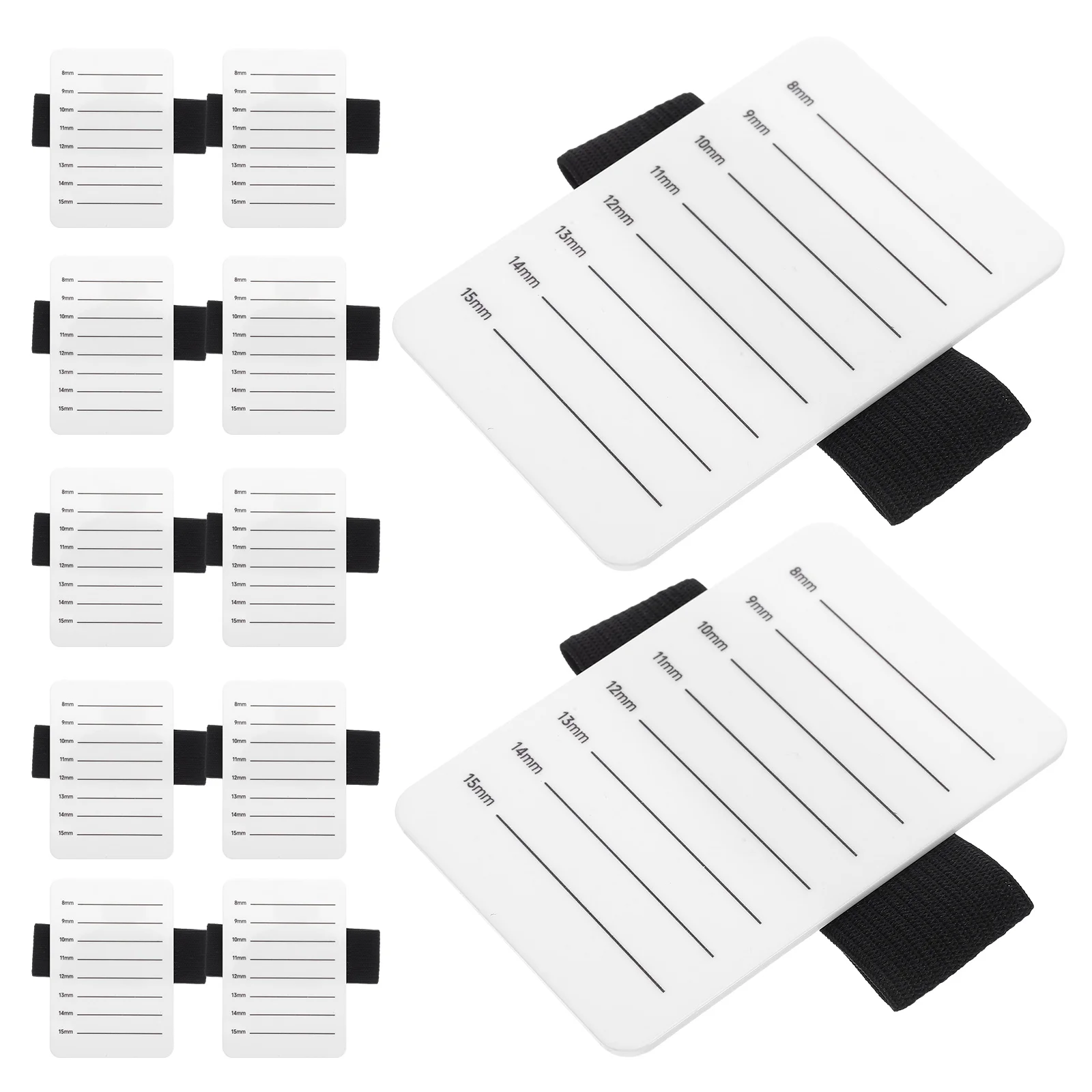 

Acrylic Eyelash Extension Pallet White Lash Holder Tray Grafting Tool Portable 8-15Mm Scale Lash Accessories Eyelash Board