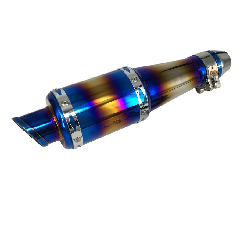 دراجة نارية تعديل ماسورة العادم على شكل خاص برميل مستقيم من خلال انفجار الشارع ماسورة العادم الفولاذ المقاوم للصدأ الملونة #2