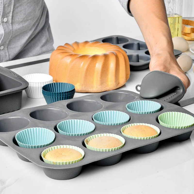 Silicone Baking Cups, Reusable Cupcake Liners,48 Pack Cake Molds, Standard Size Muffin Liners, Dishwasher Safe