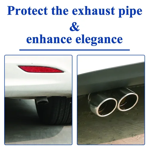 Imagen 2 del producto Puerto de escape de acero inoxidable, entrada 73 mm, salida 76 mm, puerto de escape doble, puerto de escape de acero inoxidable pulido, tubo de escape de automóvil