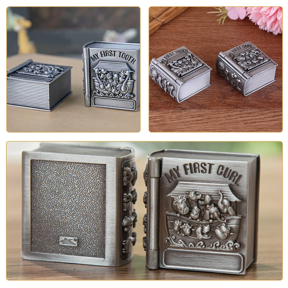 

2 Pcs Tooth Container Storage Organizer for Lost Saver Holder Silver Treasure Chest