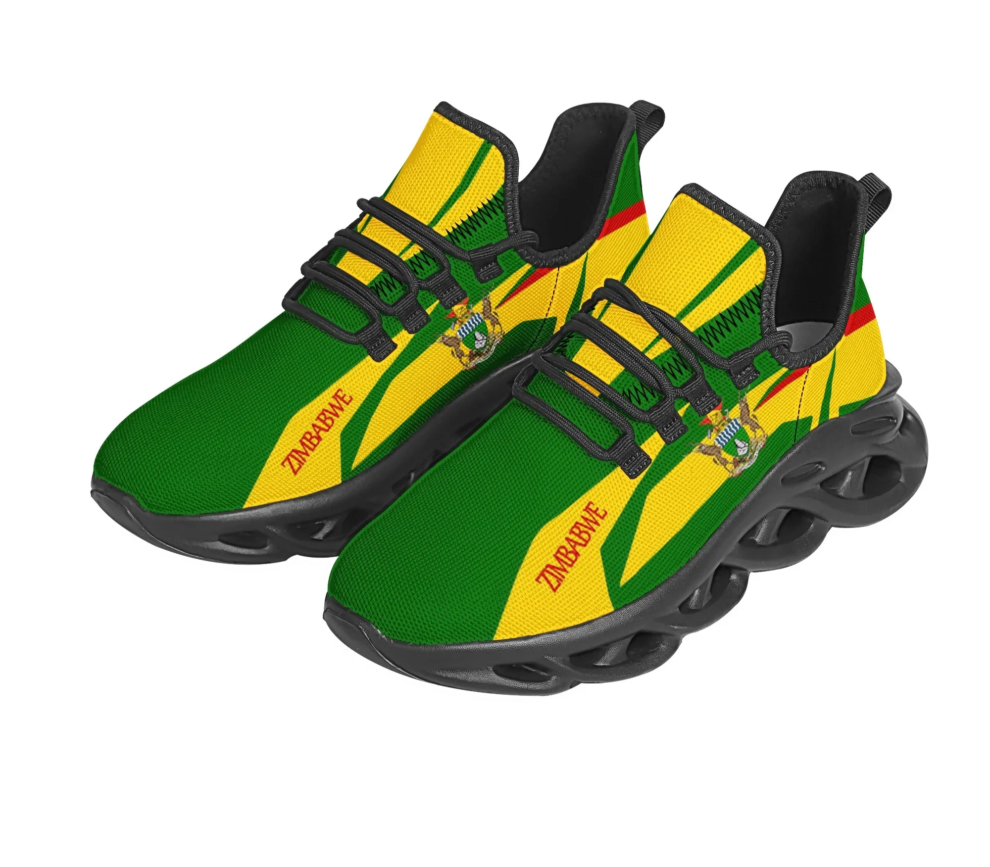 Zimbabwe Flag Design Dames Platform Sneakers Lichtgewicht Mesh Swing Schoenen Voor Vrouwen Comfortabel Hardloopschoenen