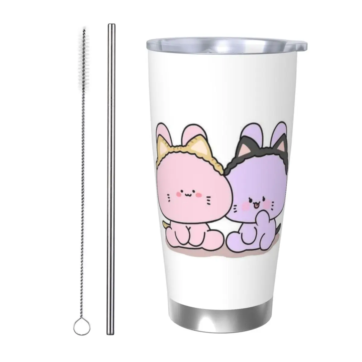 Asamimichaan Cute Asamimi 20oz Stainless Steel Insulated Thermal Coffee Car Cup Cold Hot Mugs Vacuum Flask