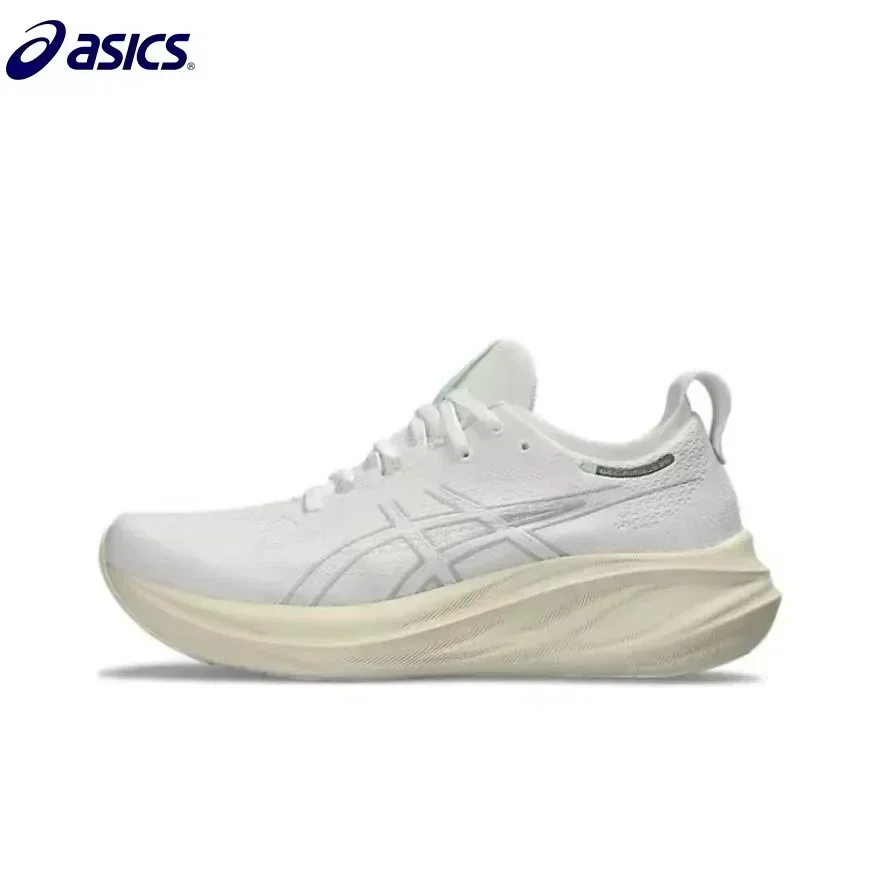 Original Asics Nimbus 26 Running Shoes Men Cushion Stability Asics Sports Shoes Unisex Sneakers White