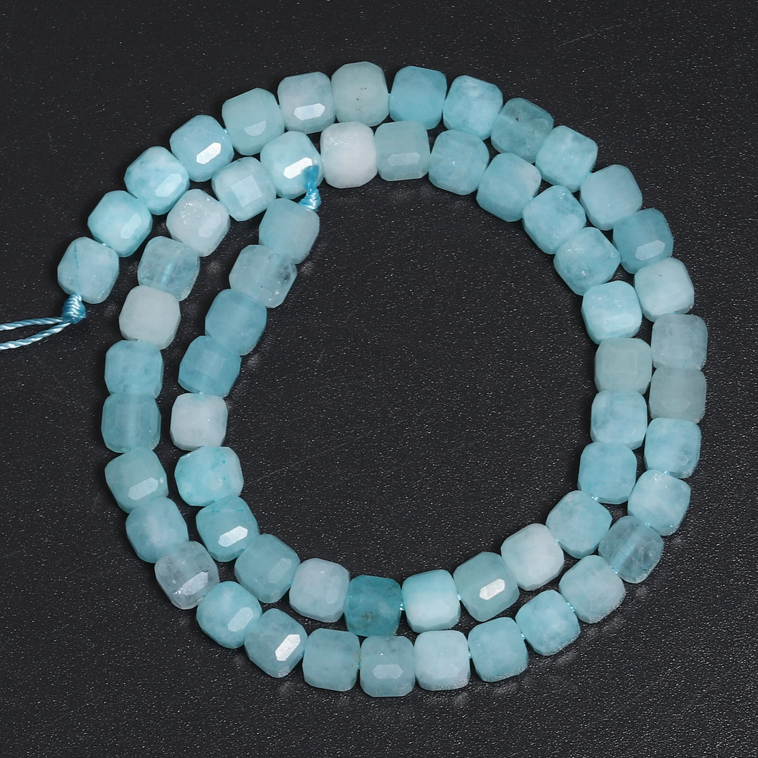5x5mm AAA Faceted Cube Natural Stone Blue Angelite Beads Square Spacer Beads For Jewelry Making DIY Charms Bracelet Accessories