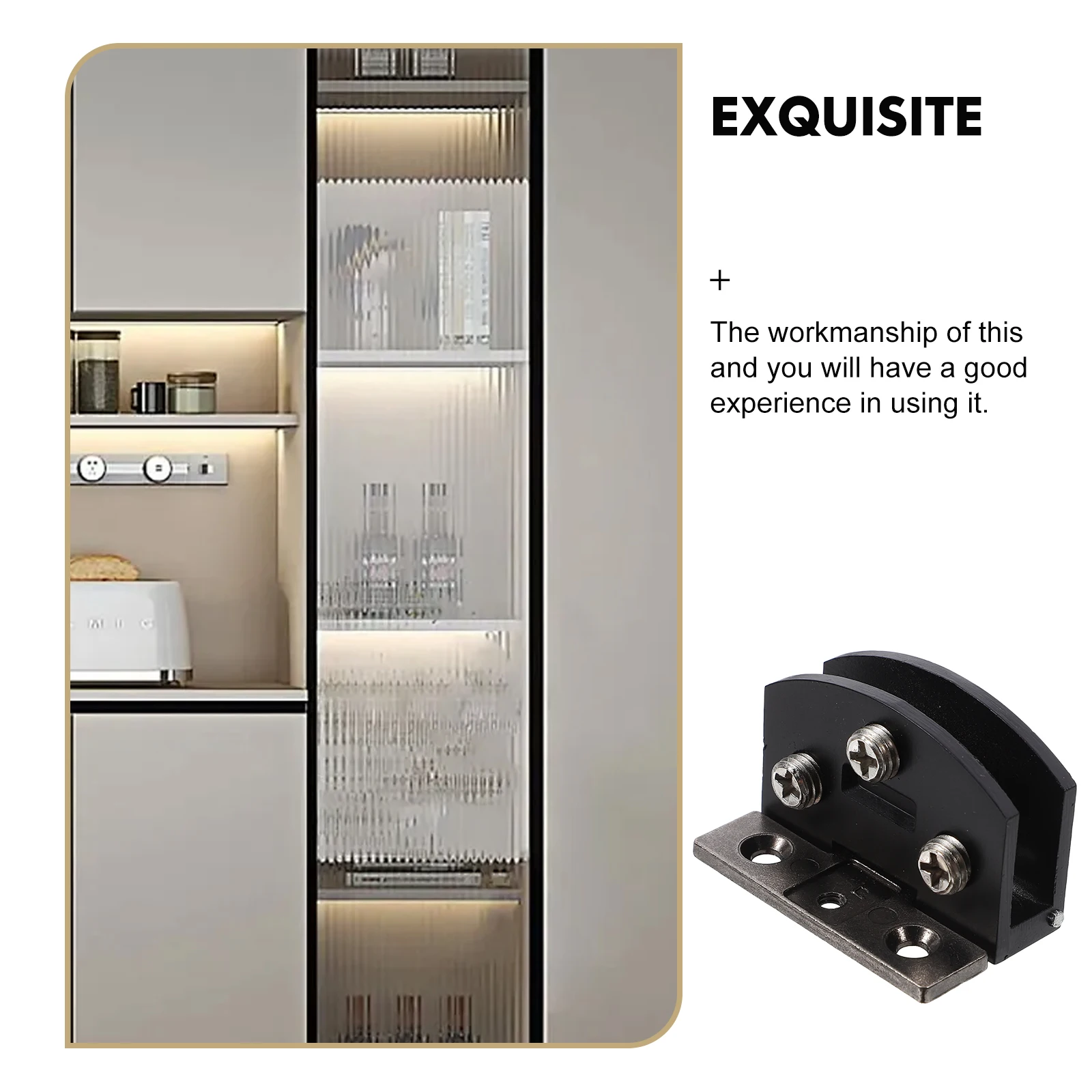 

4pcs Punch-free Glass Hinges Stainless Steel Space-saving Modern Style Shower Door Hardware Glass Door Accessories Bathroom