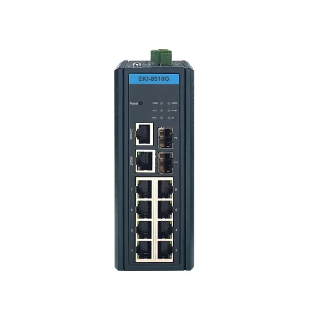 Advantech EKI 8510G 2FI 8G + 2G SFP محول إيثرنت TSN صناعي مُدار