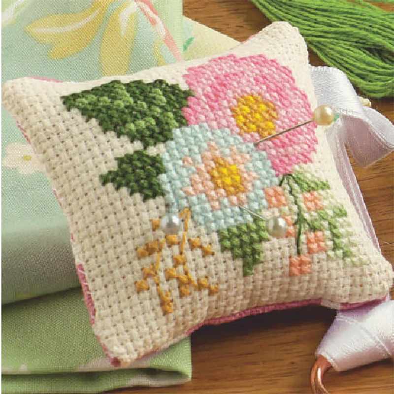 ZC142 Cross Stitch Kits Cross-Stitch Embroidery Sets Needlework Set Threads Pin Needle Cushion Biscornu Counted Cross-Stitching