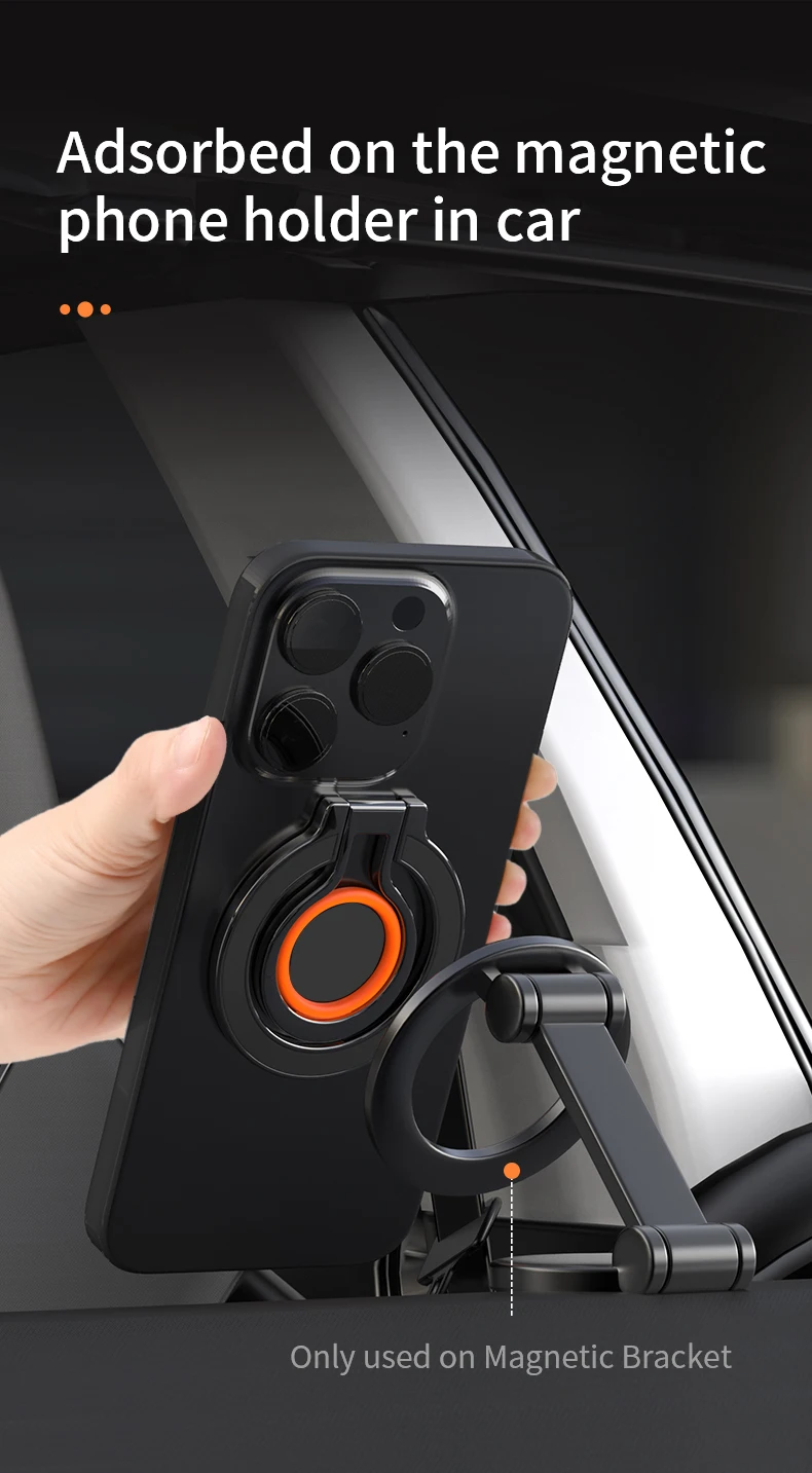 Handy Metall 360° ° Rotations-Fingerring, starker Magnetständer für Magsafe, zusammenklappbarer Magnethalter für iPhone 16, 15, 14, Samsung – Detail 12