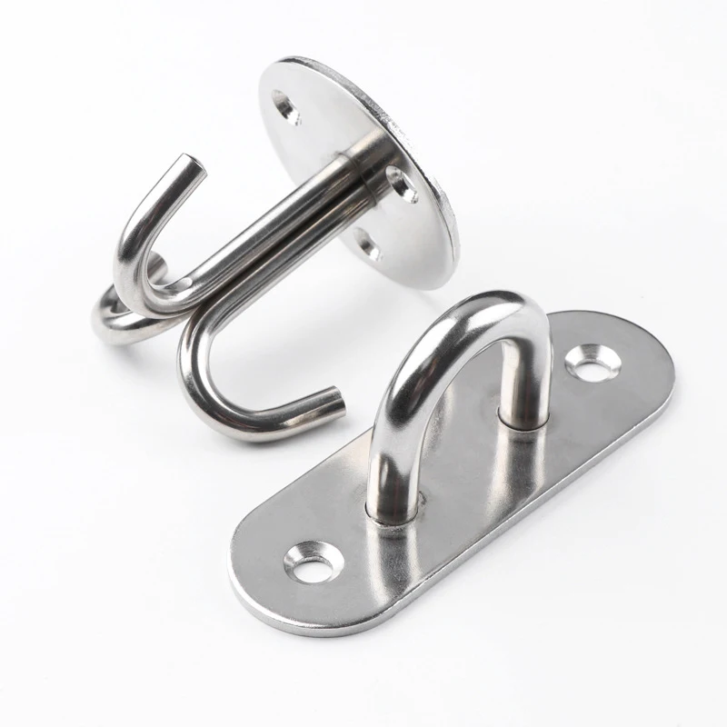 Wall Crown Hook Ceiling Hook Hardware Stainless Steel Eye Plate Oblong Pad Eye Plate Metal Staple Ring Hook Deck Buckle Staple