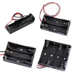 1 2 3 4 Slots ports AA Size Power Battery Storage Case Box Holder Leads black for diy repair tools