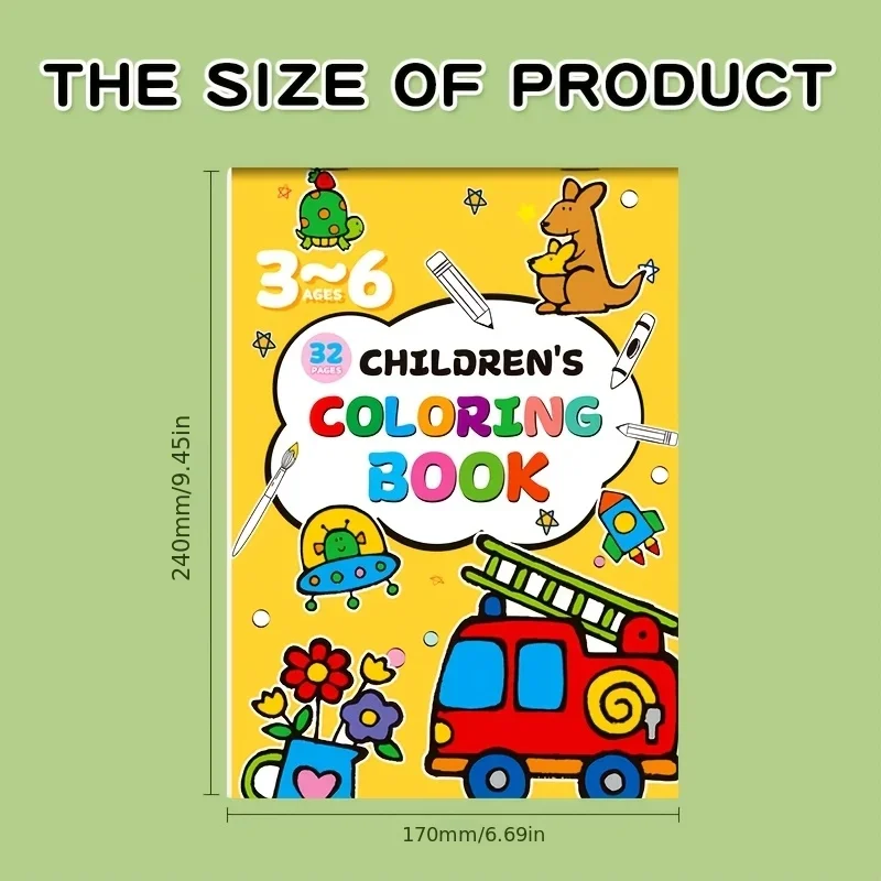 32 Pages Diverse Content Kids' Coloring Book Vibrant Animal & Nature Designs Drawing Workbook