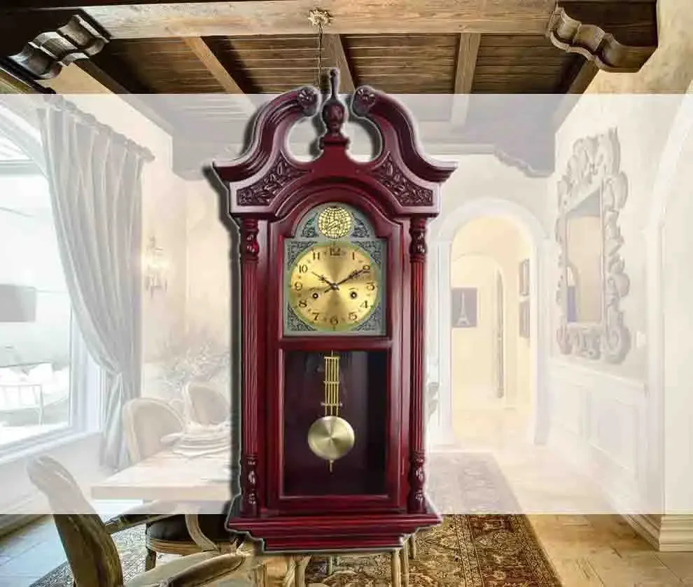 wooden wall clock /classic quartz wall clock /antique pendulum wall clock