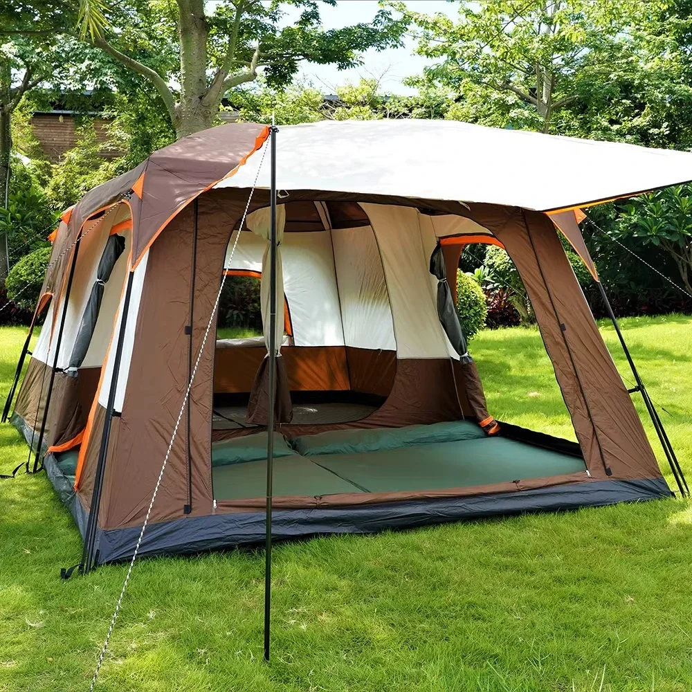 Wholesale 2024 Custom Heavy Duty Luxury Tent Family Waterproof 2 Room 8 12 Person Pop Up Mountain Camping Travel Tent for Event